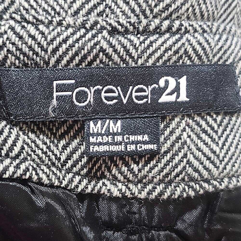 Dark Academia Herringbone Wool Blend Shorts High Waist Gray Medium - Picture 3 of 5